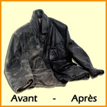 Manteau de cuir noir recolor